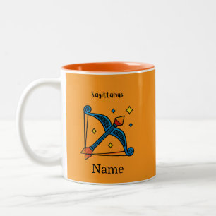 Taza Bicolor Regalo del signo zodiacal Sagitario del arte pop r