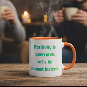 Taza Bicolor Regalo divertido anti positividad Honesto sarcásti