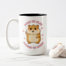 Taza Bicolor Regalo divertido de oficina de meme de hámster nac