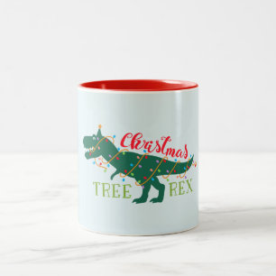 Taza Bicolor Regalo divertido del árbol de T-Rex del dinosauri