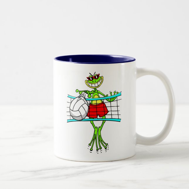 Taza Bicolor Regalo divertido del voleibol (Derecha)
