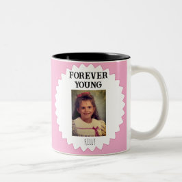 Taza Bicolor ¡Regalo divertido! Foto de niño de época con café 