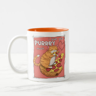 Taza Bicolor Regalo divertido para amantes de gatos: Te quiero