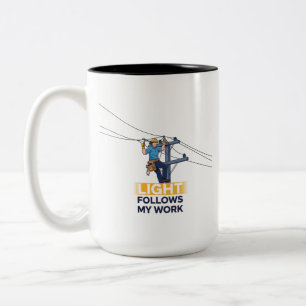 Taza Bicolor Regalo divertido para electricista trabajador de s
