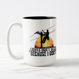 Taza Bicolor Regalo divertido para electricista y trabajador de