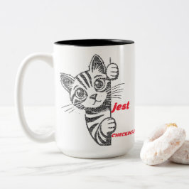 Taza Bicolor Regalo divertido para mamá de gato | Diseño tipogr