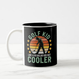 Taza Bicolor Regalo divertido para niños golfistas y amantes de