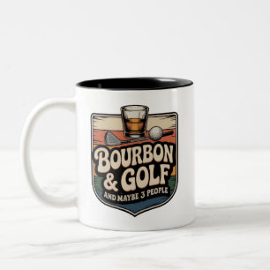 Taza Bicolor Regalo divertido para papá golfista de bourbon vin