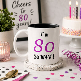 Taza Bicolor Regalo divertido para sus 80 años para ella