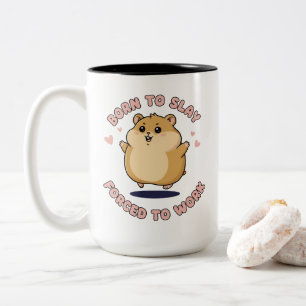 Taza Bicolor Regalo divertido para trabajar con meme de hámster