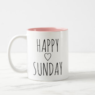 Taza Bicolor Regalo elegante y encantador 'Feliz domingo'