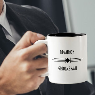 Taza Bicolor Regalo Groomsman simple de estilo Art Decó