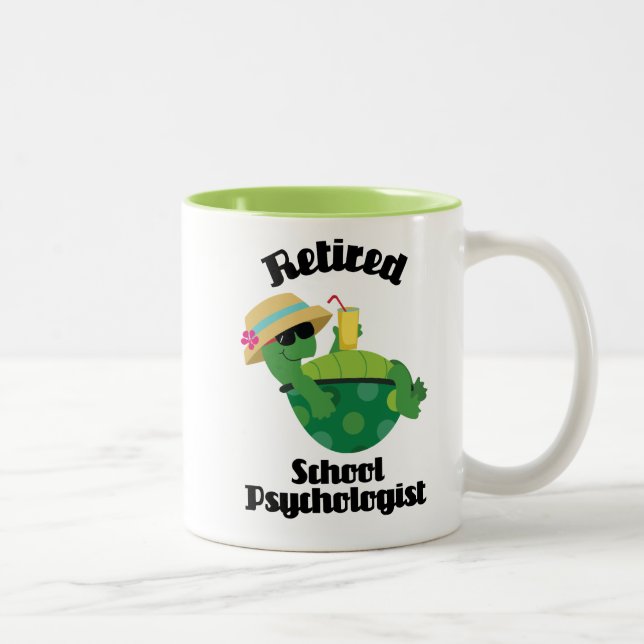 Taza Bicolor Regalo jubilado del psicólogo de la escuela (Derecha)