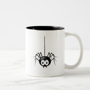 Taza Bicolor Regalo lindo de Halloween de la araña negra