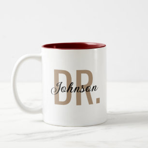 Taza Bicolor Regalo médico profesional nombre de médico persona