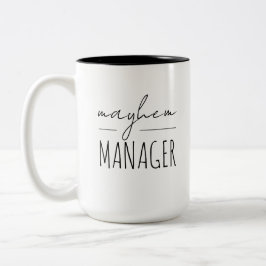 Taza Bicolor Regalo moderno "Mahem Manager" del Día de la Madre