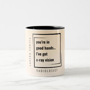 Taza Bicolor Regalo moderno minimalista divertida de radiólogo