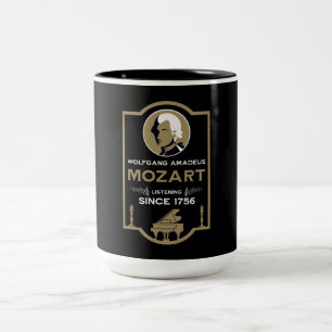 Taza Bicolor Regalo para amante de la música de Mozart