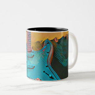 Taza Bicolor Regalo para el esposo guitarrista