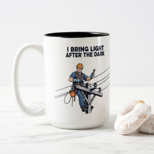 Taza Bicolor Regalo para electricista de restauración de tormen