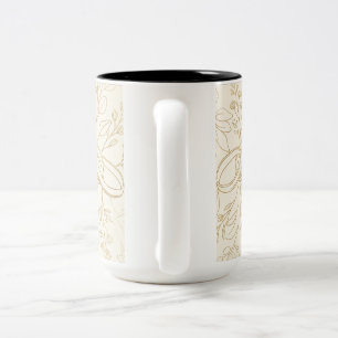 Taza Bicolor Regalo para Novios Botánico de Aquarela Verde Sa