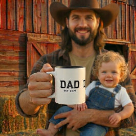 Taza Bicolor Regalo para nuevo papá año en que papá se establec
