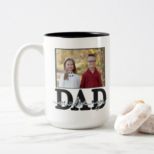 Taza Bicolor Regalo Para Papi Papá, te queremos, foto de niño