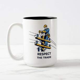 Taza Bicolor Regalo para Trabajador Eléctrico Profesional