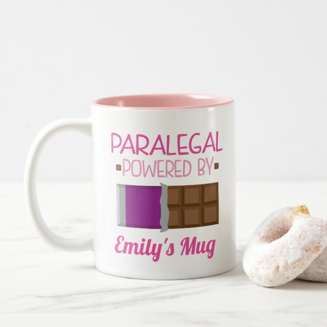 Taza Bicolor Regalo personal de Gracia Paralegal (Con donut)
