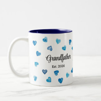 Taza Bicolor Regalo Personalizado Abuelo Corazón Colorido Azul