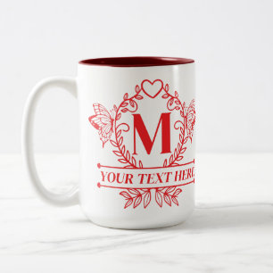 Taza Bicolor Regalo Personalizado con Monograma para Ella