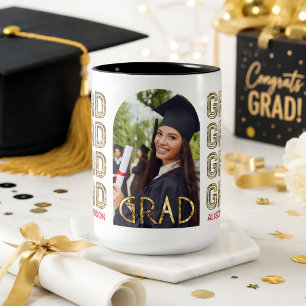 Taza Bicolor Regalo personalizado de graduado con nombre y foto