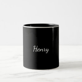 Taza Bicolor Regalo personalizado de tipografía del nombre Henr
