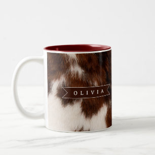 Taza Bicolor Regalo Personalizado de Vaquera con Estampado de V