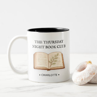 Taza Bicolor Regalo personalizado del nombre del club de lectur