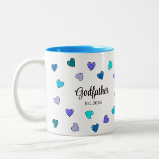 Taza Bicolor Regalo personalizado del Padrino Corazón Azul