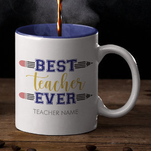 Taza Bicolor Regalo Personalizado Mejor Profesor - Regalo Perso