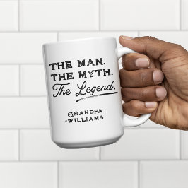 Taza Bicolor Regalo personalizado para él: El hombre, el mito, 