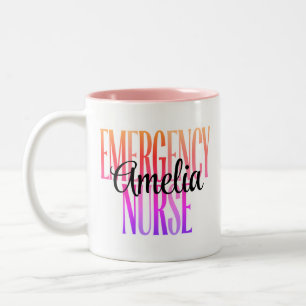 Taza Bicolor Regalo personalizado para enfermeras de emergencia