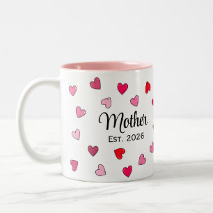 Taza Bicolor Regalo personalizado para nueva madre corazón rosa