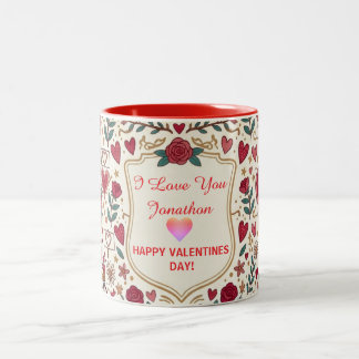 Taza Bicolor Regalo Retro del Día de San Valentín Te Amo