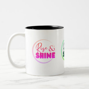 Taza Bicolor Regalo "Rise & Shine" para amigos, familia, para é