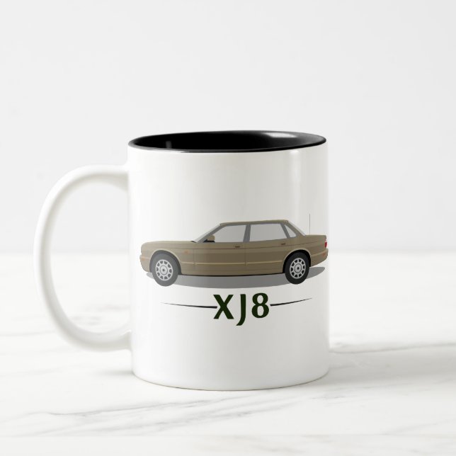 Taza Bicolor Regalo simple Jaguar XJ8 - Oro (Izquierda)