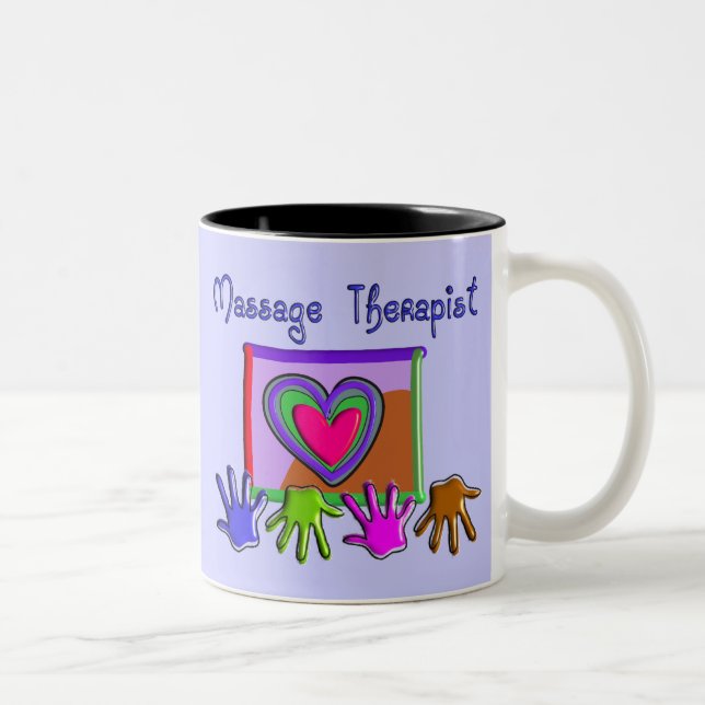 Taza Bicolor Regalos artsy enrrollados del diseño del terapeuta (Derecha)