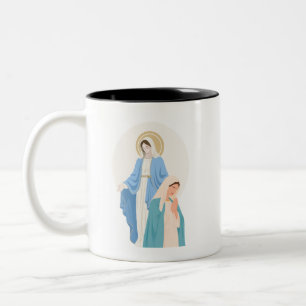 Taza Bicolor Regalos católicos cristianos de la Madre María Tie