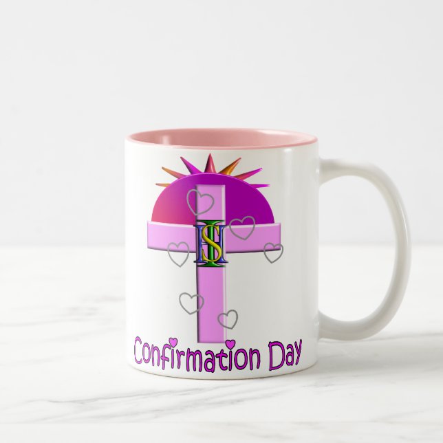 Taza Bicolor Regalos católicos del día de la confirmación para (Derecha)