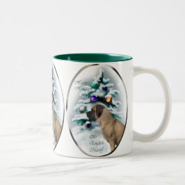 Taza Bicolor Regalos de antiguos Navidades de castiff ingleses