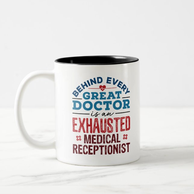 Taza Bicolor Regalos de Apreciación Médica Recepcionista (Izquierda)