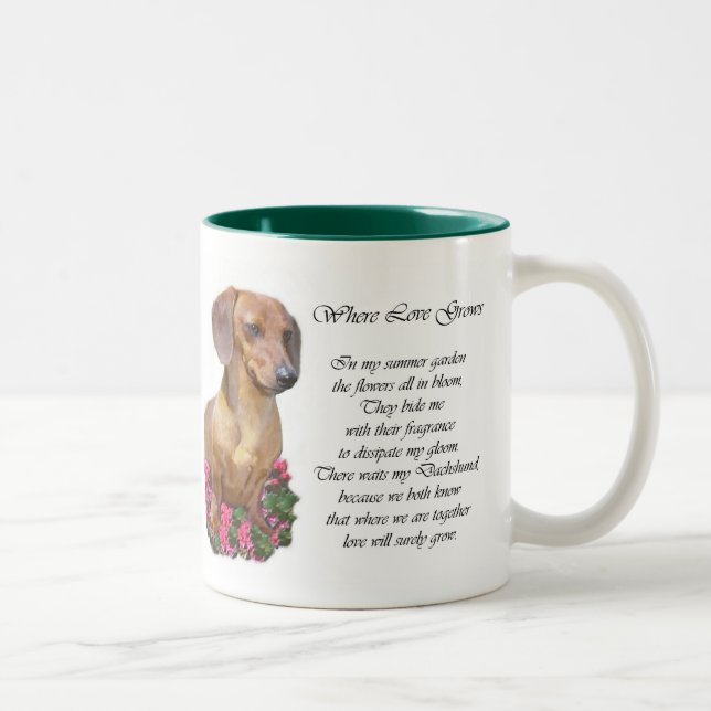Taza Bicolor Regalos de arte de Dachshund (Derecha)