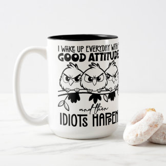 Taza Bicolor Regalos de citas divertidas de pájaros para idiota